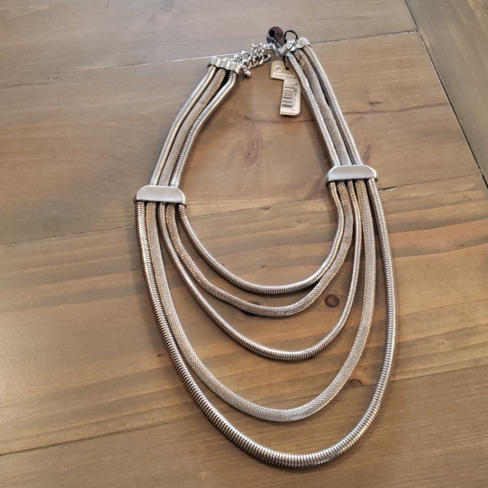Silver necklace 5 strand